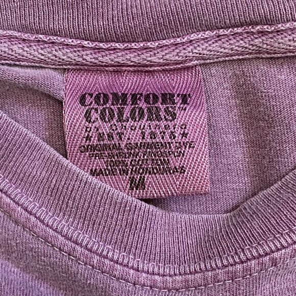Ivory Ella Comfort Colors Long Sleeve Purple Tee Logo Graphic Size Medium  B16 - Picture 8 of 9